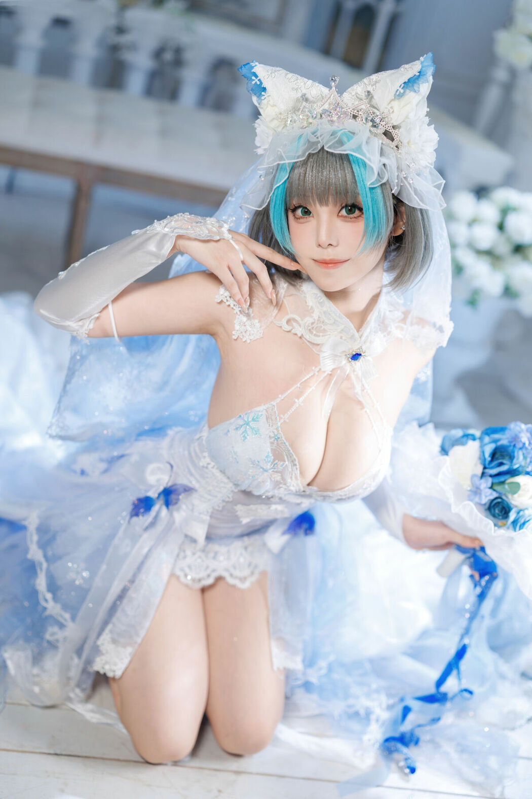 Coser@蜜汁猫裘 – 碧蓝航线 柴郡 花嫁 Part02 (68P)