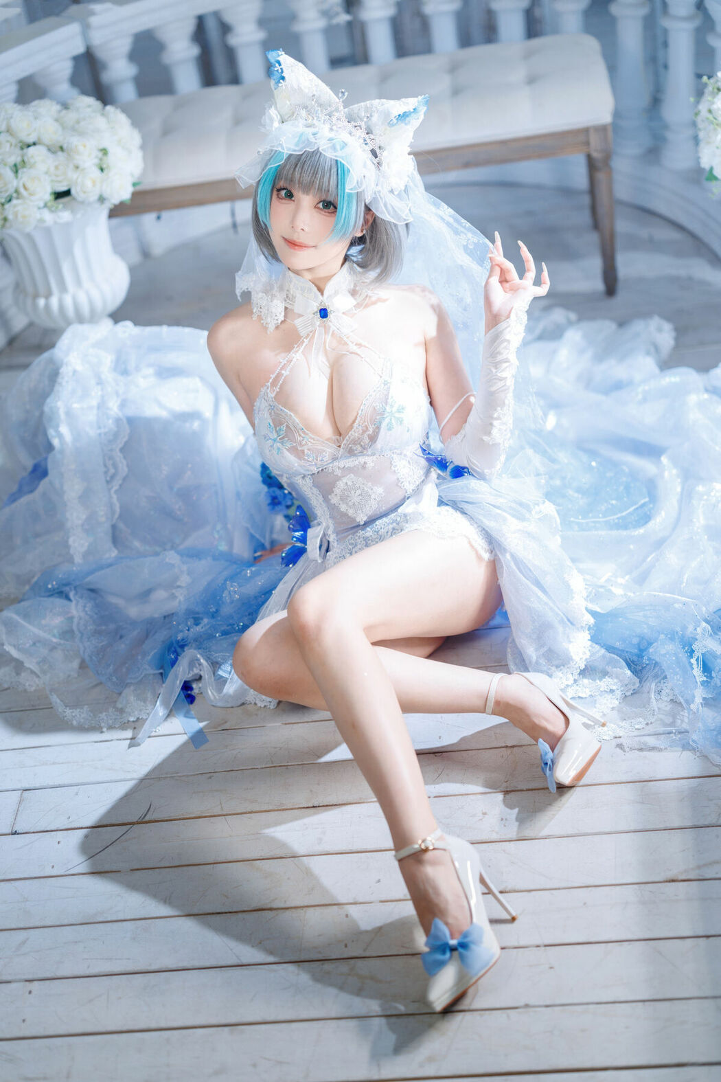 Coser@蜜汁猫裘 – 碧蓝航线 柴郡 花嫁 Part02 (68P)