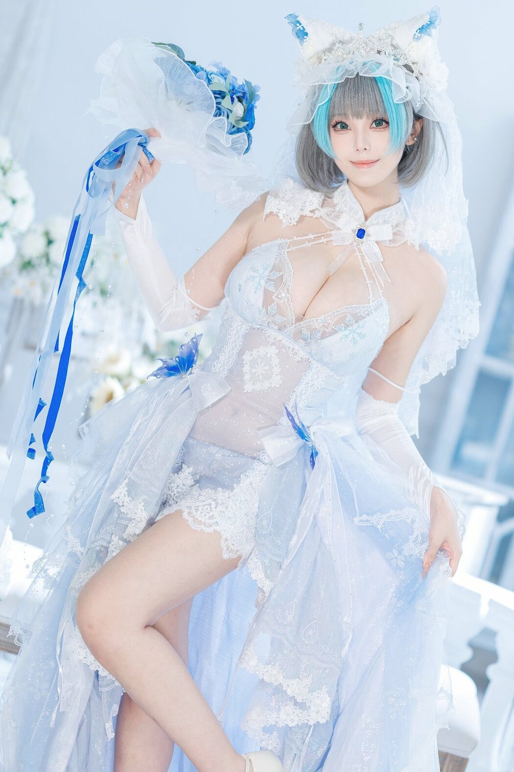 Coser@蜜汁猫裘 – 碧蓝航线 柴郡 花嫁 Part01 (68P – 2V) Cover Photo