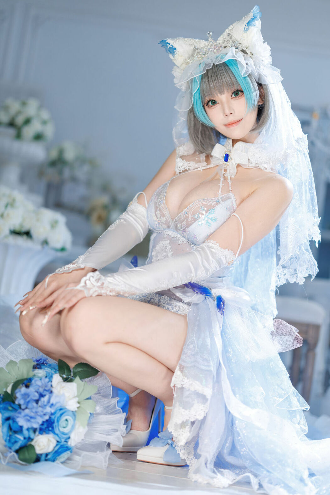 Coser@蜜汁猫裘 – 碧蓝航线 柴郡 花嫁 Part02 (68P)