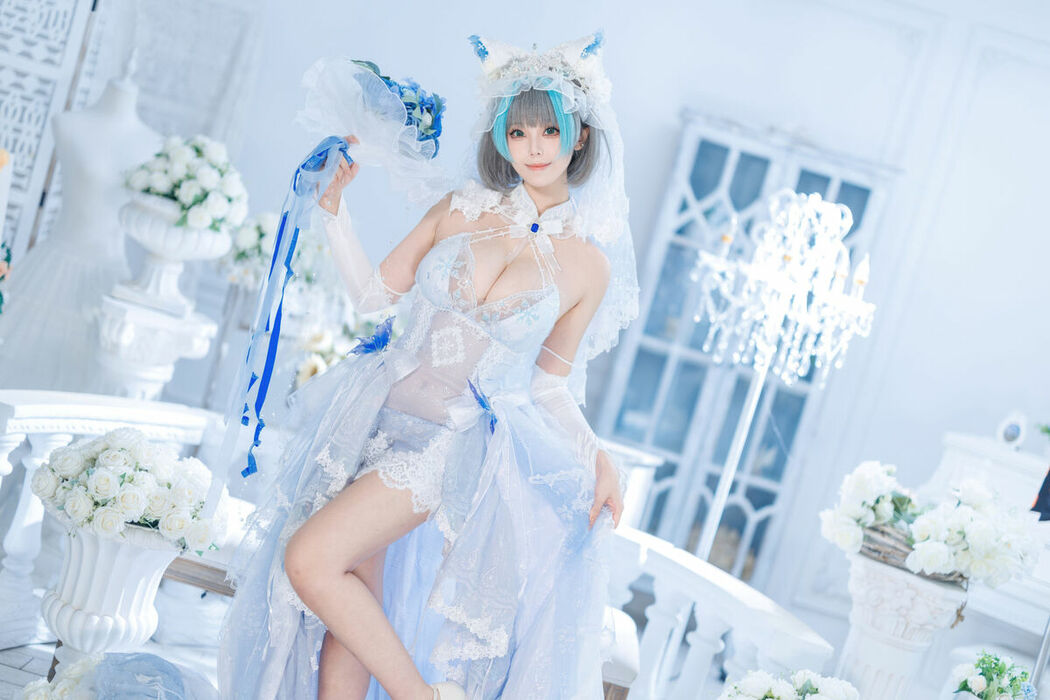 Coser@蜜汁猫裘 – 碧蓝航线 柴郡 花嫁 Part01 (68P – 2V)
