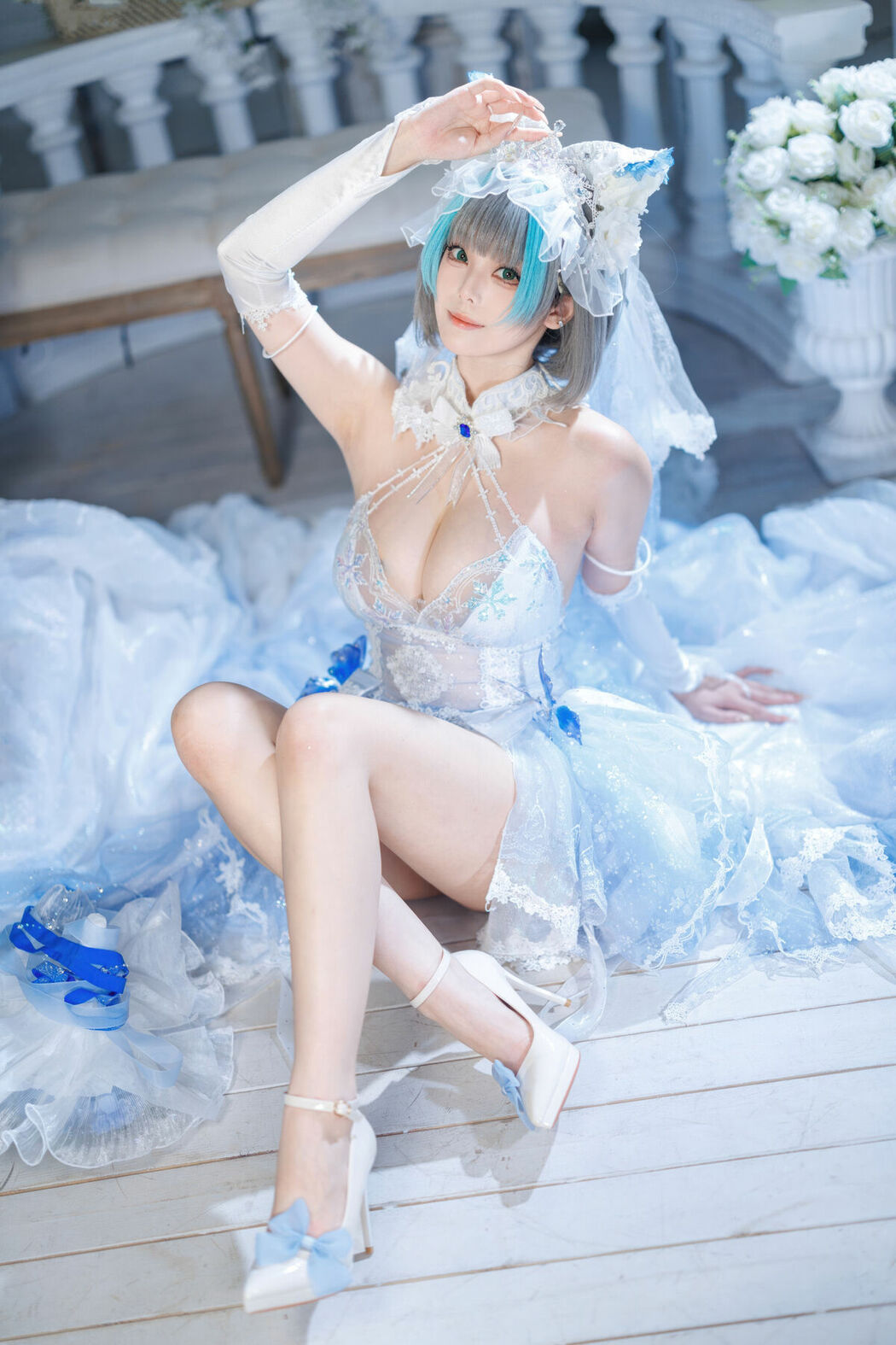 Coser@蜜汁猫裘 – 碧蓝航线 柴郡 花嫁 Part01 (68P – 2V)