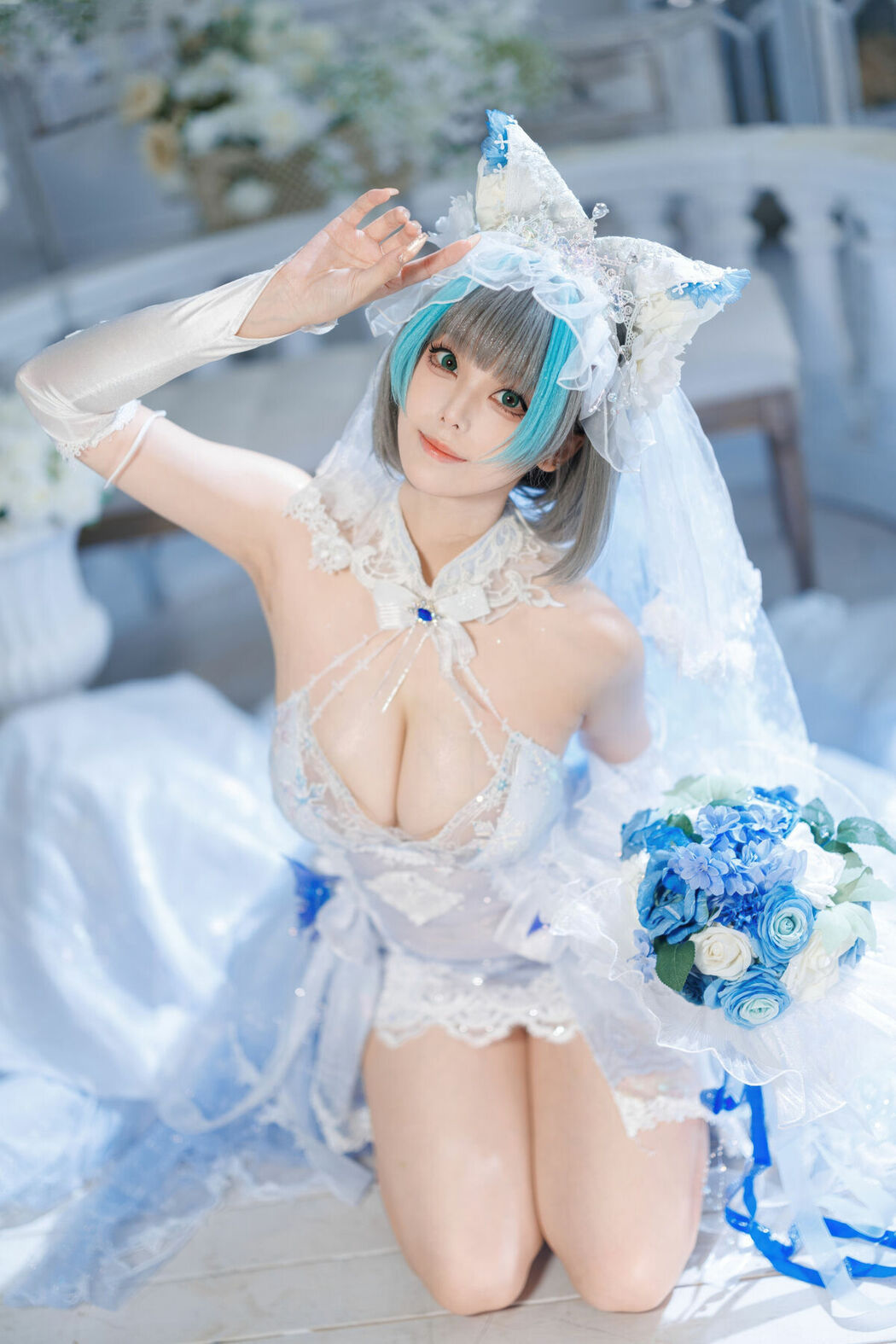 Coser@蜜汁猫裘 – 碧蓝航线 柴郡 花嫁 Part02 (68P)