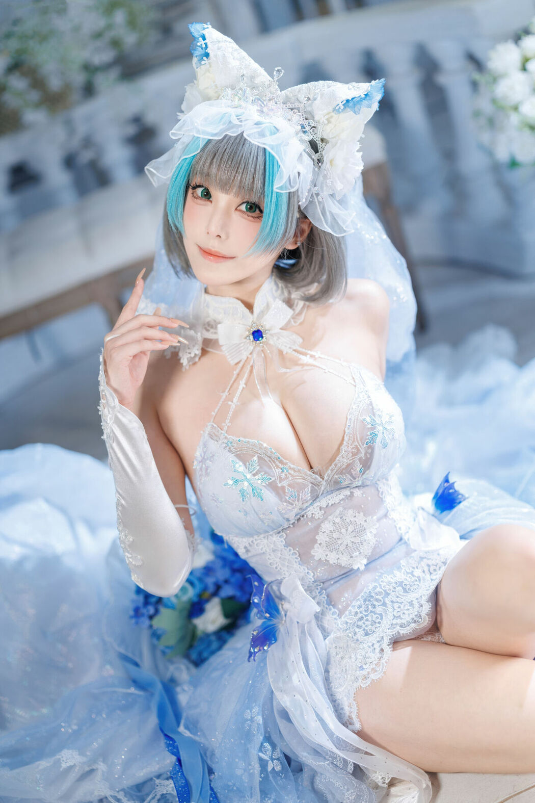 Coser@蜜汁猫裘 – 碧蓝航线 柴郡 花嫁 Part02 (68P)