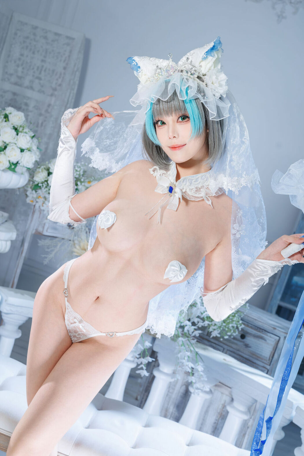Coser@蜜汁猫裘 – 碧蓝航线 柴郡 花嫁 Part02 (68P)
