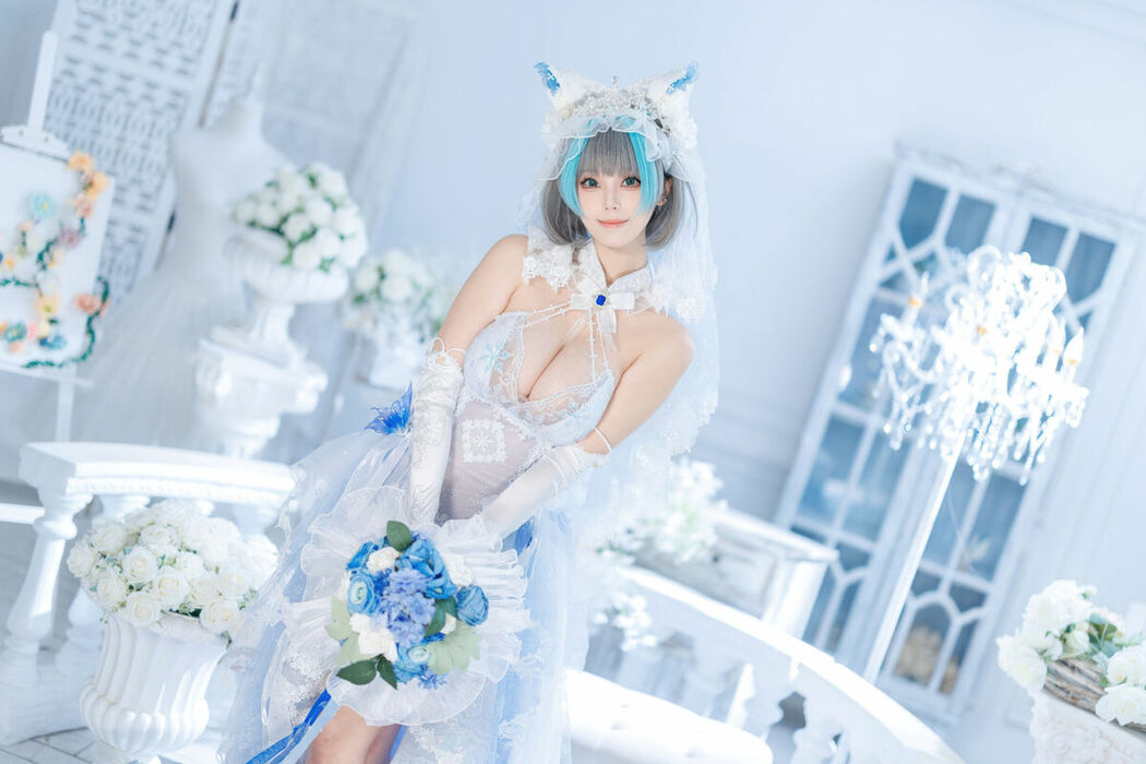 Coser@蜜汁猫裘 – 碧蓝航线 柴郡 花嫁 Part01 (68P – 2V)