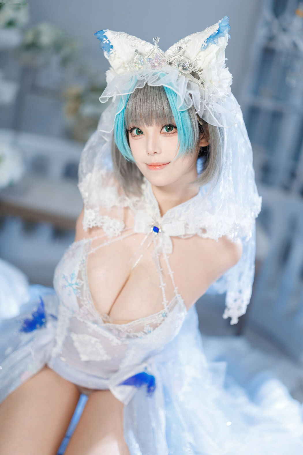 Coser@蜜汁猫裘 – 碧蓝航线 柴郡 花嫁 Part01 (68P – 2V)