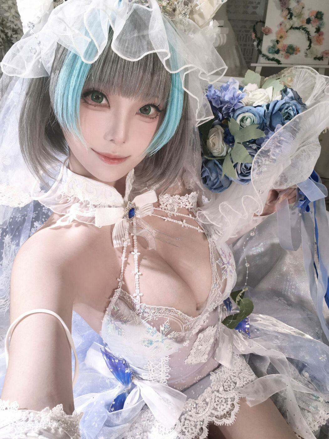 Coser@蜜汁猫裘 – 碧蓝航线 柴郡 花嫁 Part01 (68P – 2V)