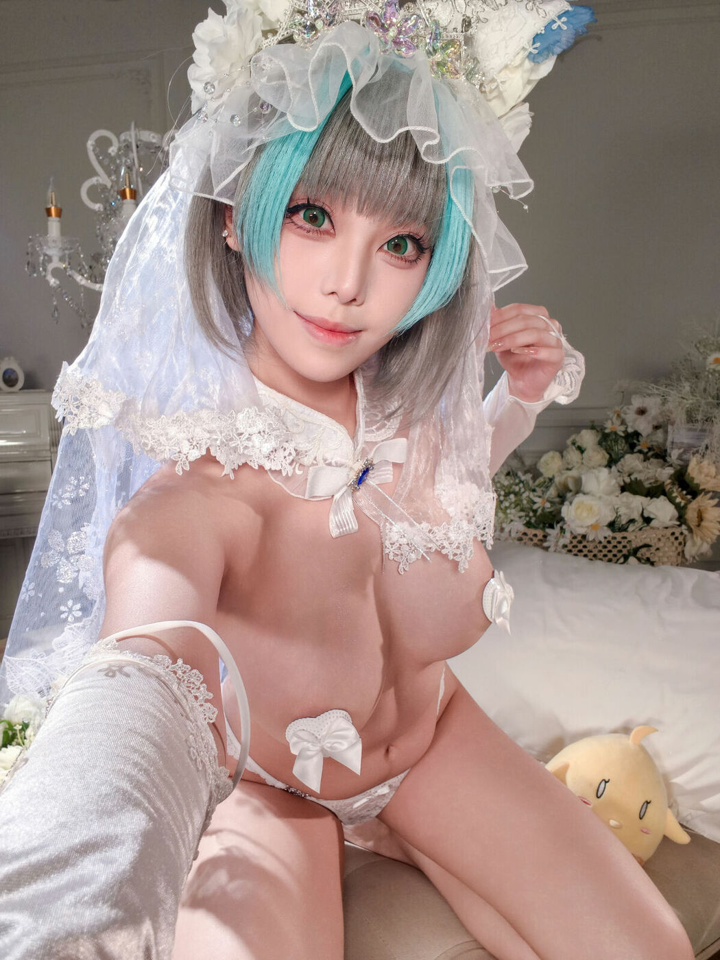 Coser@蜜汁猫裘 – 碧蓝航线 柴郡 花嫁 Part01 (68P – 2V)