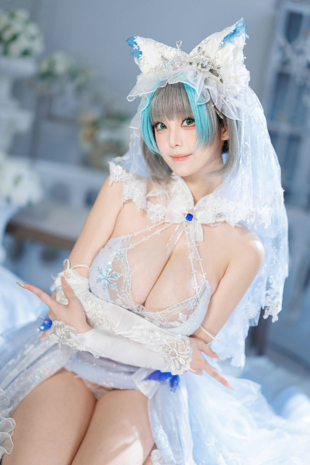 Coser@蜜汁猫裘 – 碧蓝航线 柴郡 花嫁 Part02 (68P)