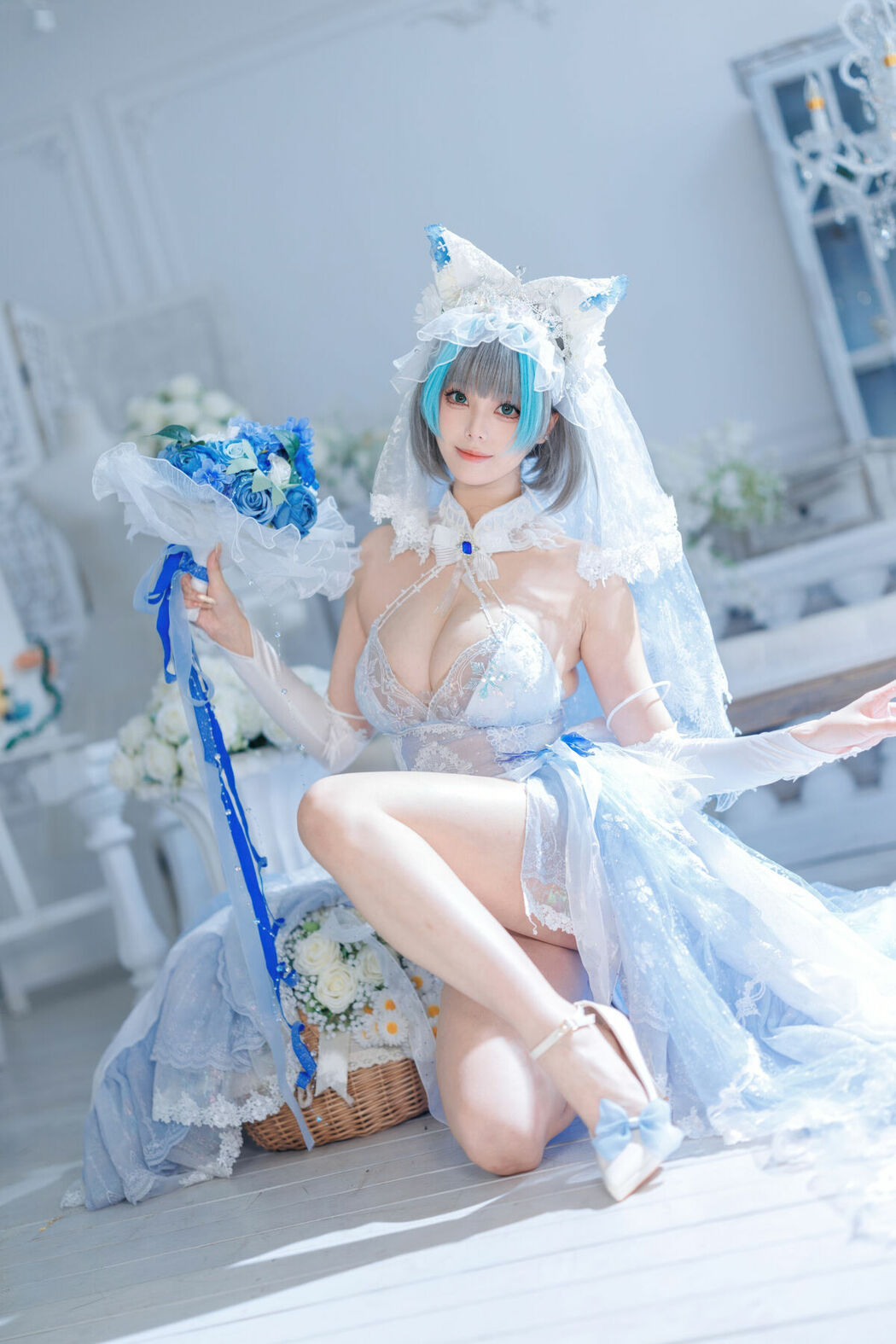 Coser@蜜汁猫裘 – 碧蓝航线 柴郡 花嫁 Part01 (68P – 2V)
