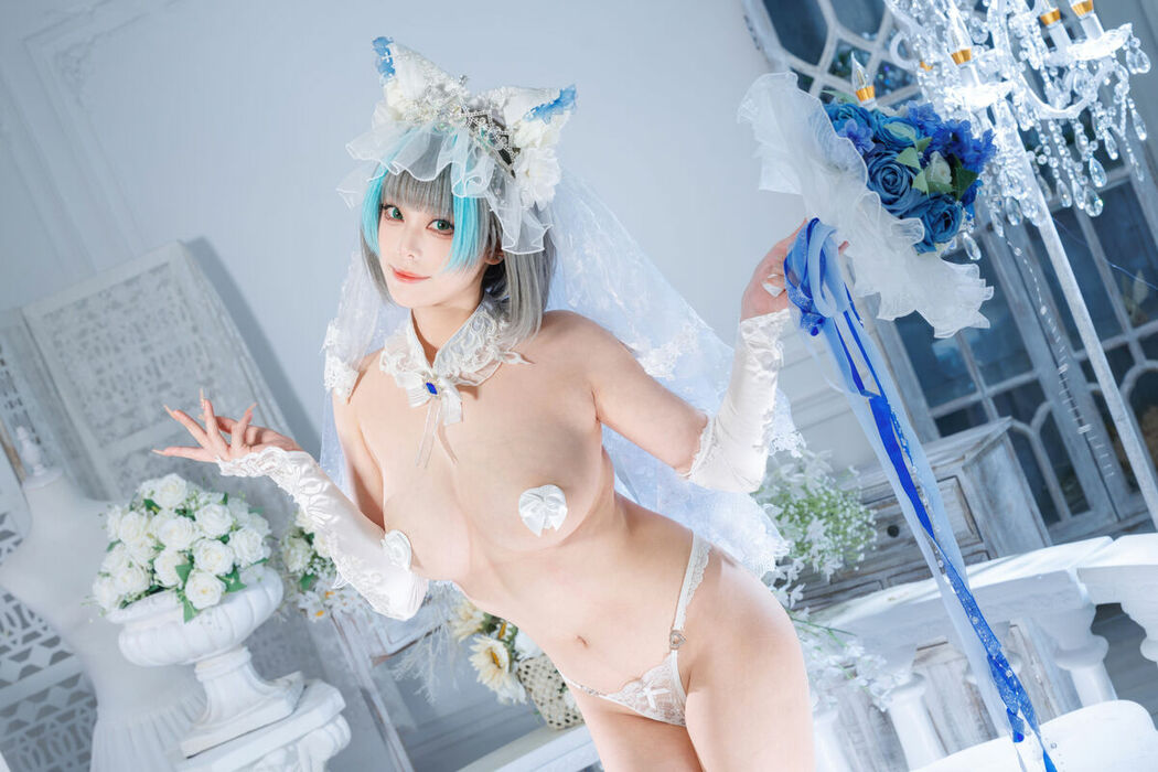 Coser@蜜汁猫裘 – 碧蓝航线 柴郡 花嫁 Part01 (68P – 2V)