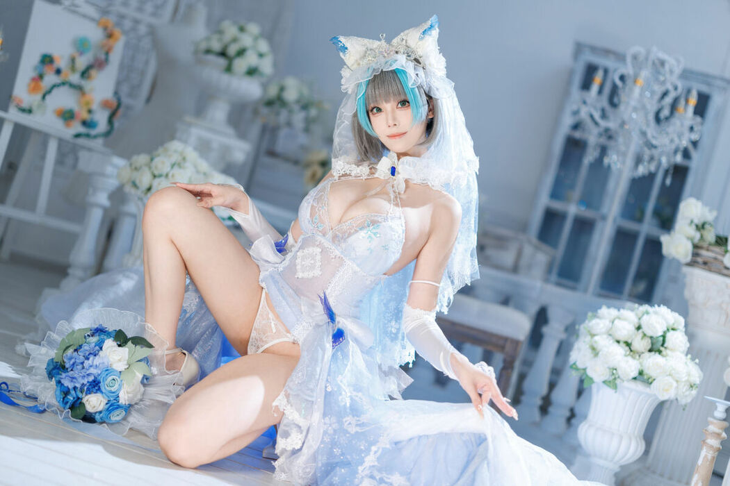 Coser@蜜汁猫裘 – 碧蓝航线 柴郡 花嫁 Part01 (68P – 2V)