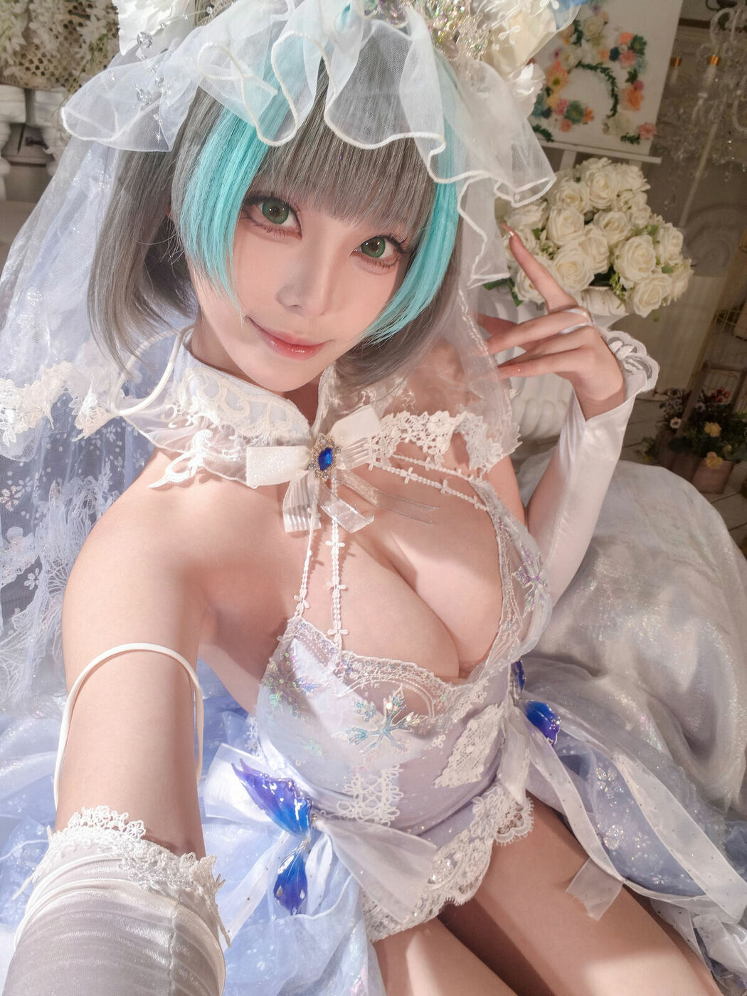 Coser@蜜汁猫裘 – 碧蓝航线 柴郡 花嫁 Part01 (68P – 2V)