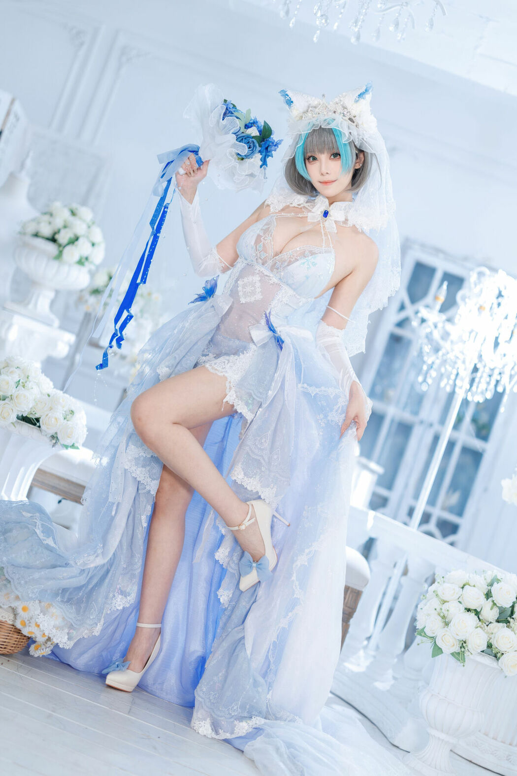 Coser@蜜汁猫裘 – 碧蓝航线 柴郡 花嫁 Part02 (68P)
