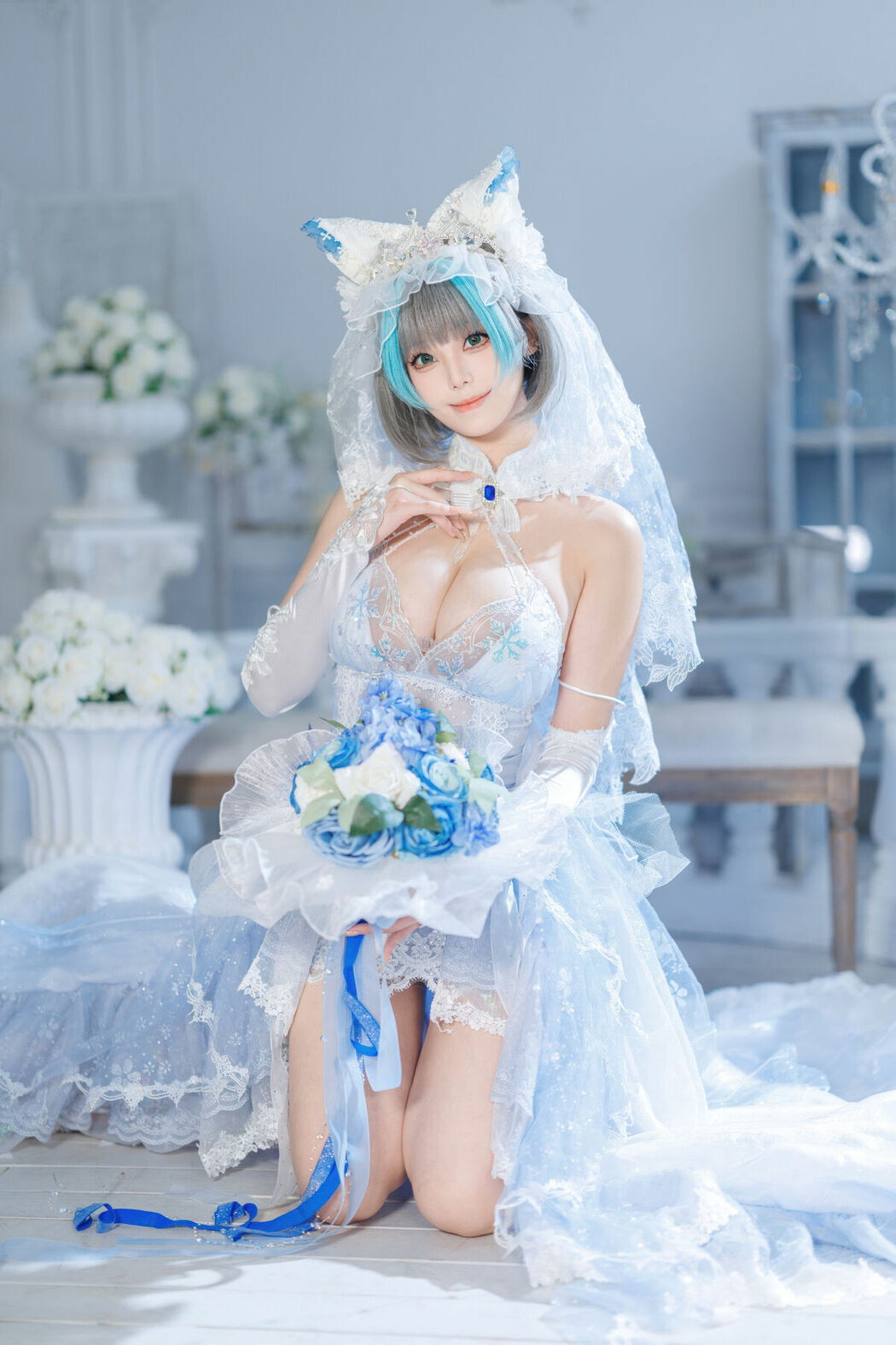 Coser@蜜汁猫裘 – 碧蓝航线 柴郡 花嫁 Part01 (68P – 2V)
