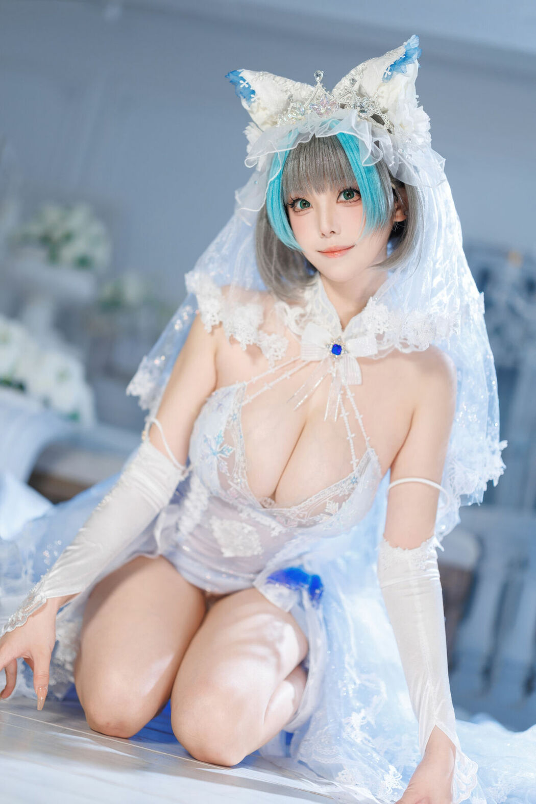 Coser@蜜汁猫裘 – 碧蓝航线 柴郡 花嫁 Part01 (68P – 2V)