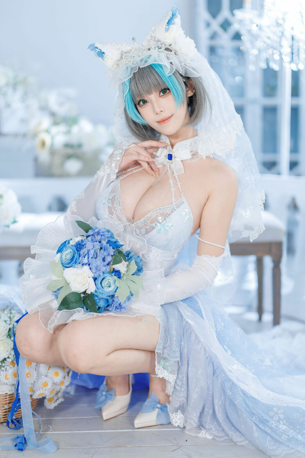 Coser@蜜汁猫裘 – 碧蓝航线 柴郡 花嫁 Part01 (68P – 2V)