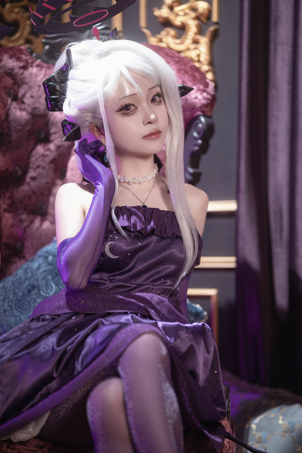 Coser@矢量鱼 – 蔚蓝档案 空崎日奈连衣裙 (35P)