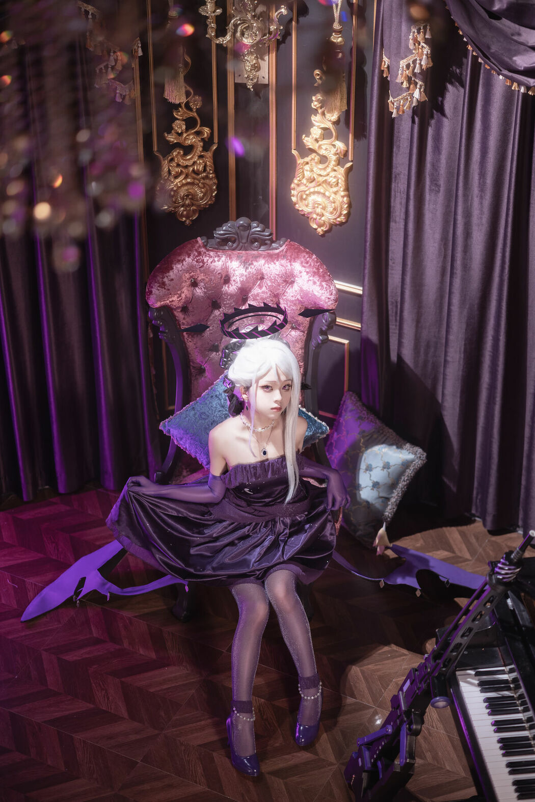 Coser@矢量鱼 – 蔚蓝档案 空崎日奈连衣裙 (35P)