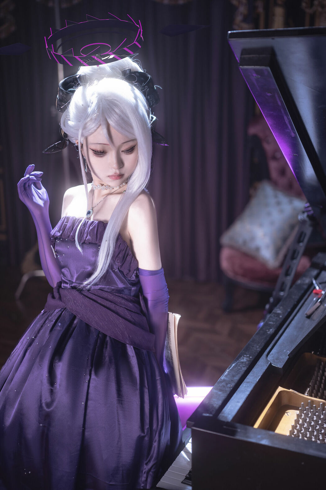 Coser@矢量鱼 – 蔚蓝档案 空崎日奈连衣裙 (35P)