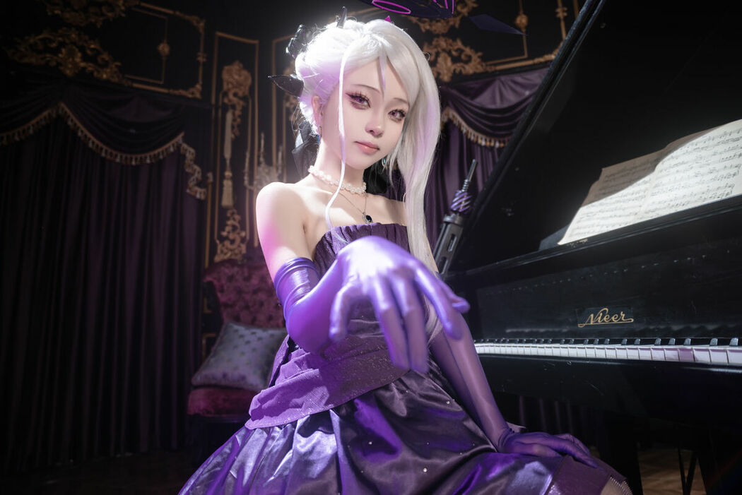 Coser@矢量鱼 – 蔚蓝档案 空崎日奈连衣裙 (35P)