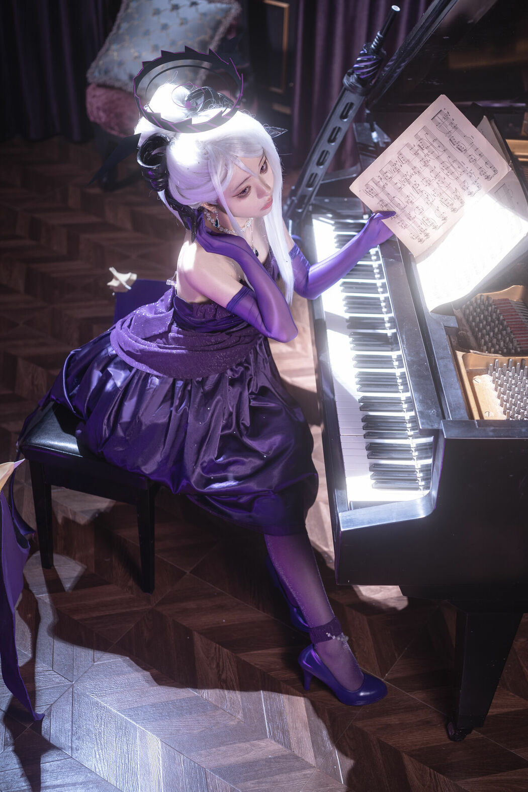 Coser@矢量鱼 – 蔚蓝档案 空崎日奈连衣裙 (35P)