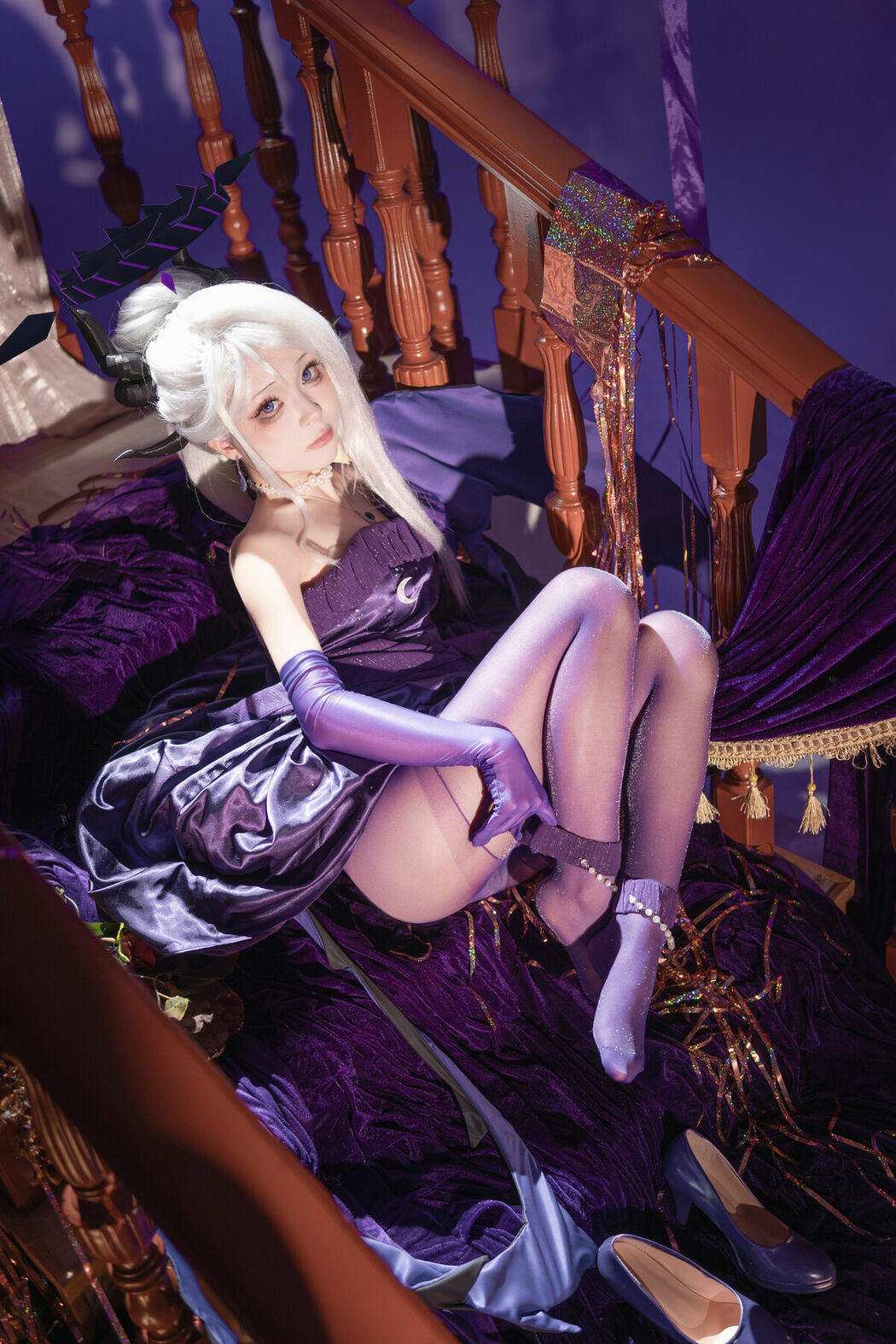 Coser@矢量鱼 – 蔚蓝档案 空崎日奈连衣裙 (35P)