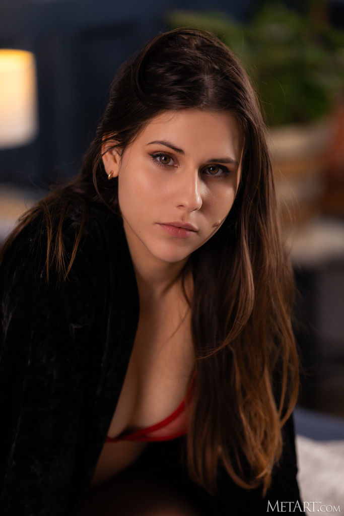 Amber Slassh In Skimpy Red Lingerie That Reveals More Than It Conceals Of Her Gorgeous Body Cover Photo