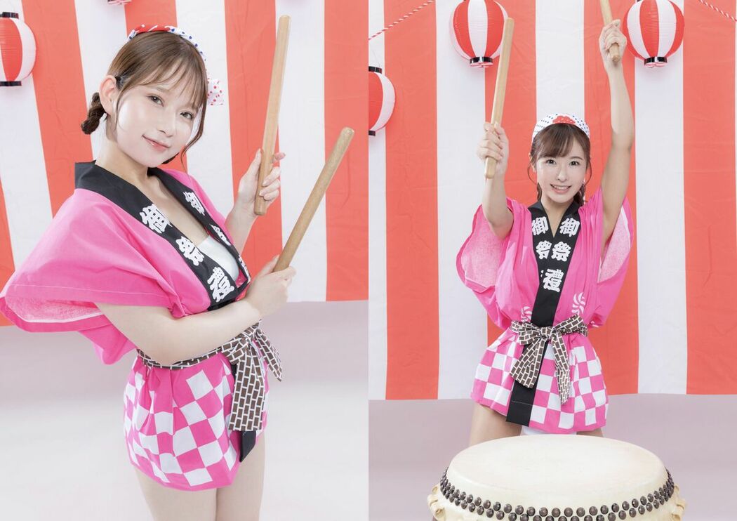 JP Rio Kuriyama 栗山莉緒 And Rena Momozono 桃園憐奈 – Post Digital Photo Naked Wild Drummer 全裸あばれ太鼓 (12P)