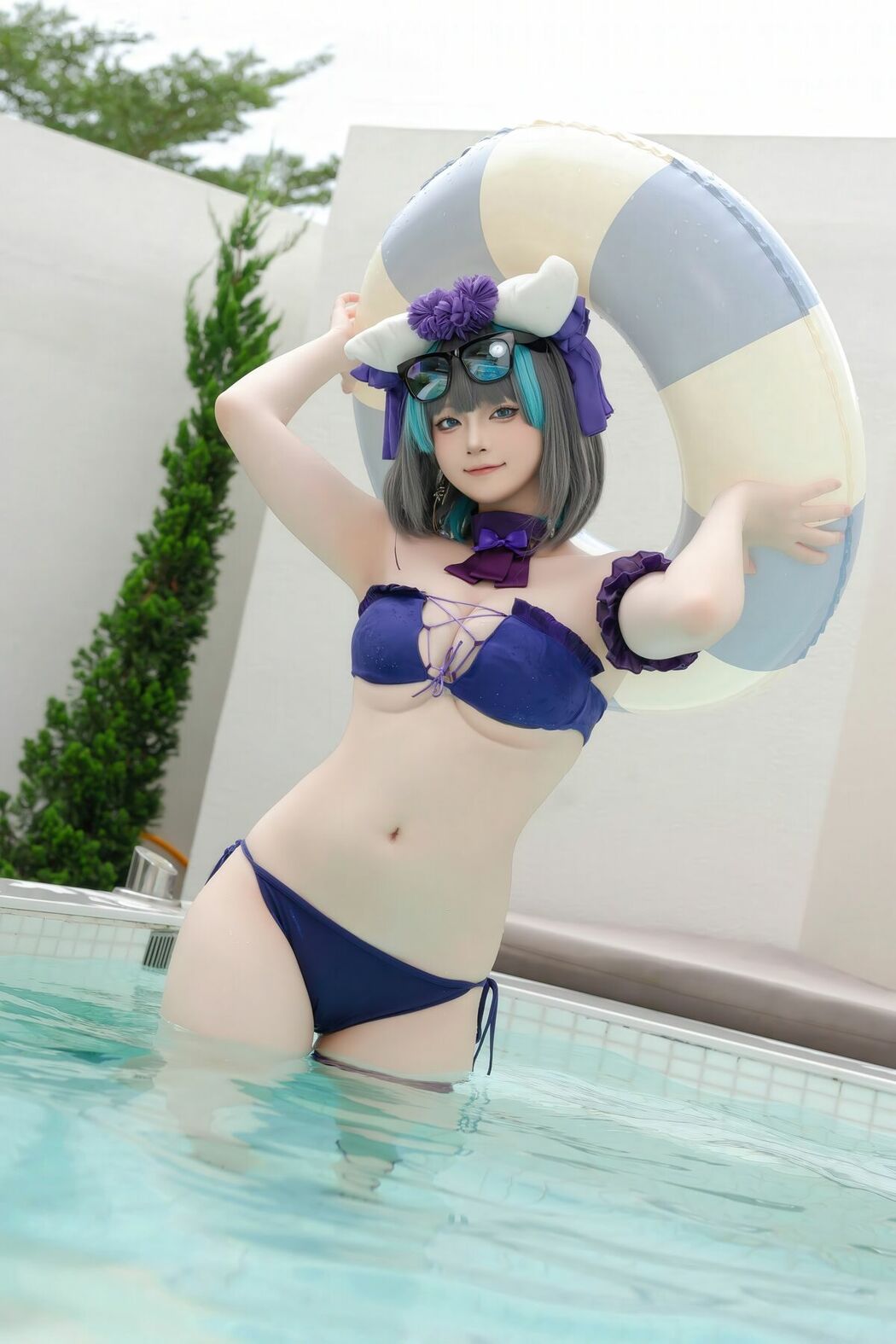 Coser@屿鱼 – 柴郡泳装 (30P)