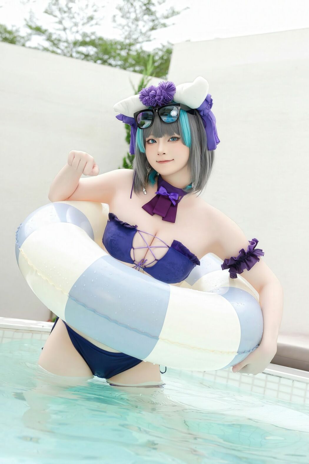 Coser@屿鱼 – 柴郡泳装 (30P)