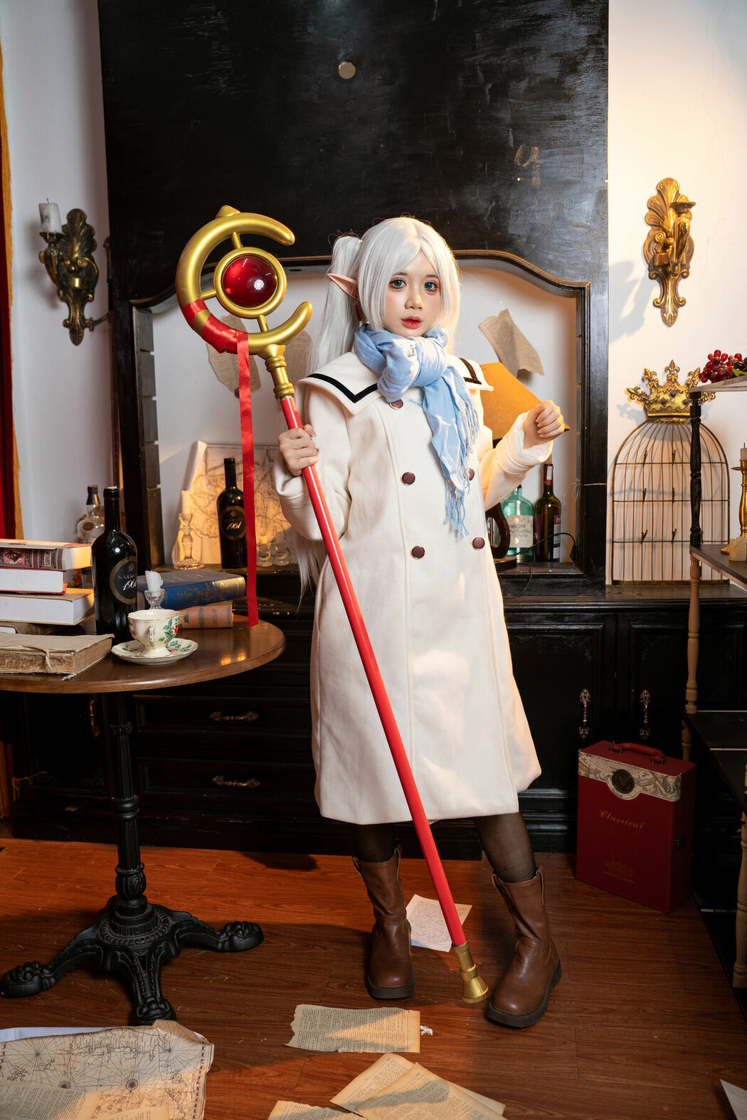 Coser@PoppaChan – Frieren Winter 芙莉莲&middot;黑丝短靴冬装 S (72P – 13V)