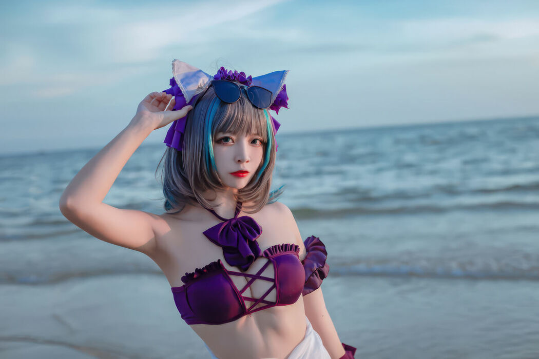 Coser@二佐Nisa – 碧蓝航线-柴郡泳装 (31P)