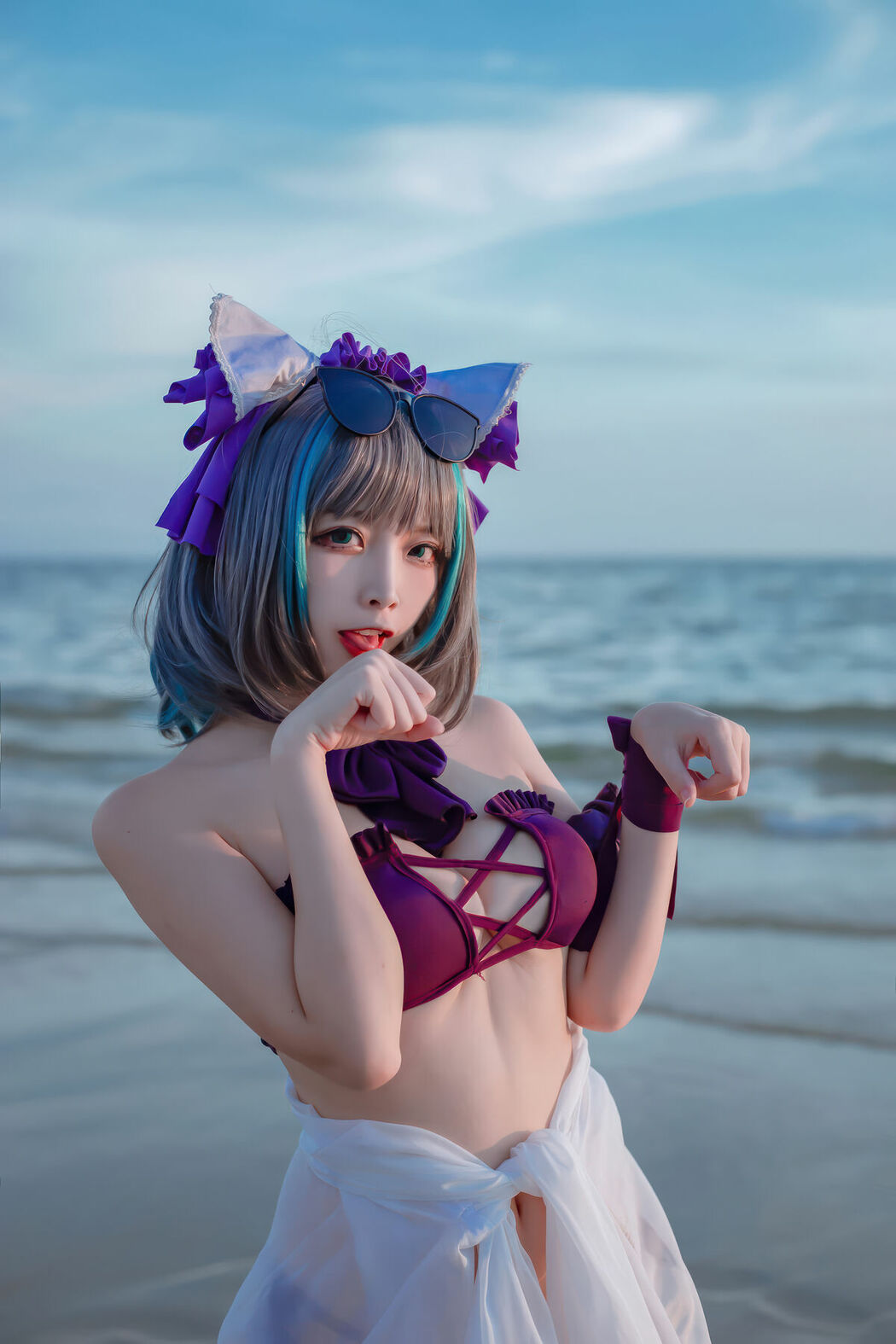 Coser@二佐Nisa – 碧蓝航线-柴郡泳装 (31P)