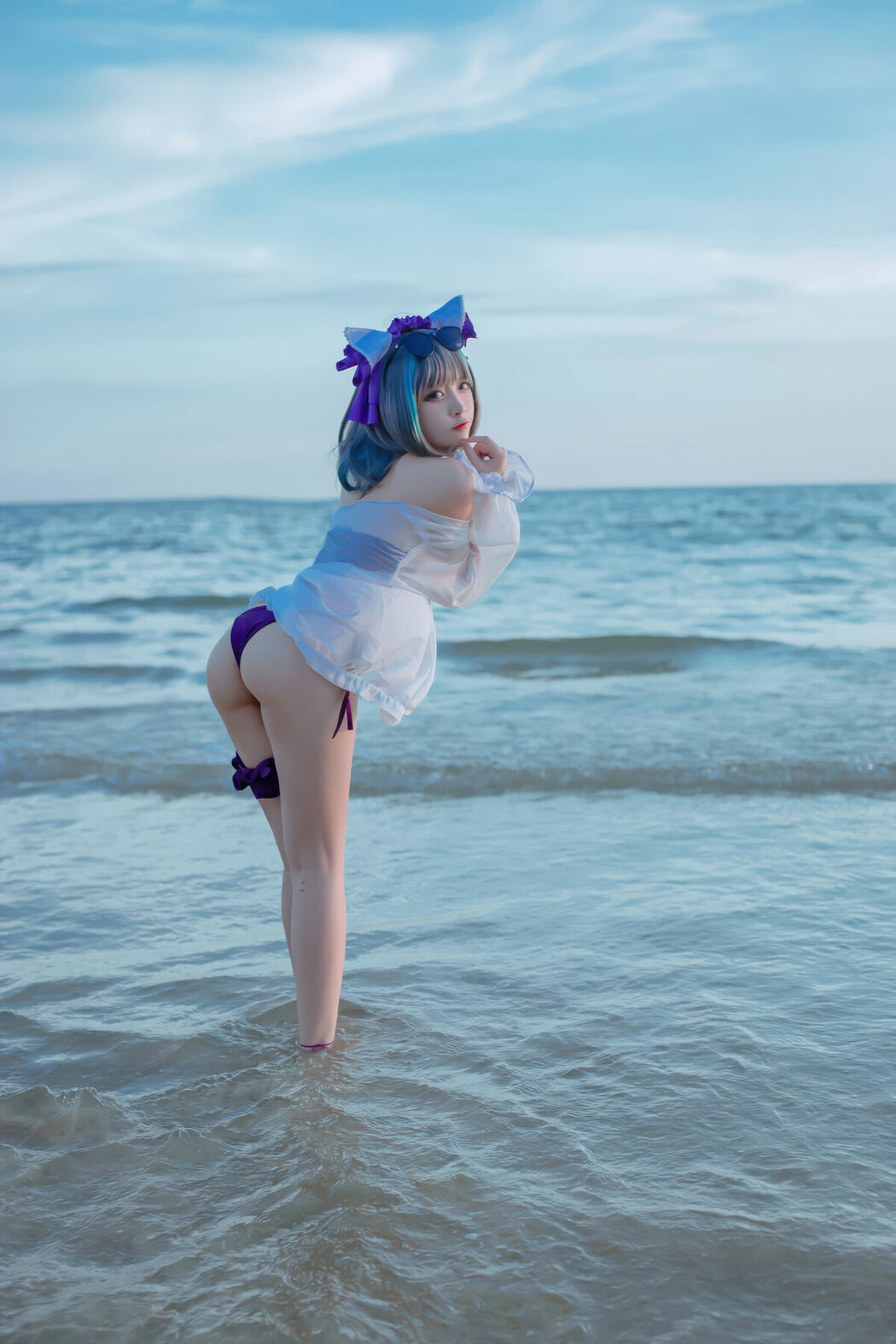 Coser@二佐Nisa – 碧蓝航线-柴郡泳装 (31P)