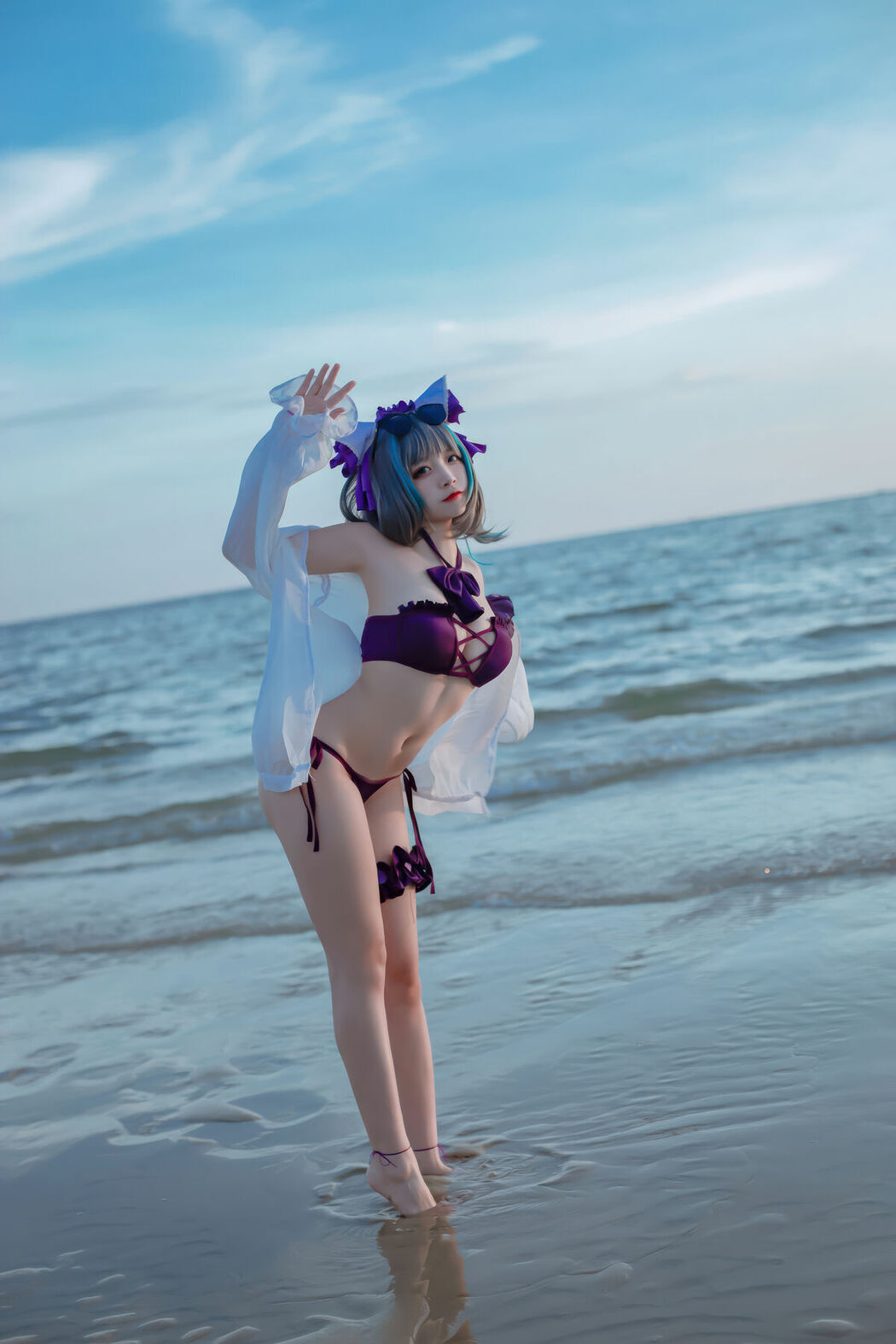 Coser@二佐Nisa – 碧蓝航线-柴郡泳装 (31P)