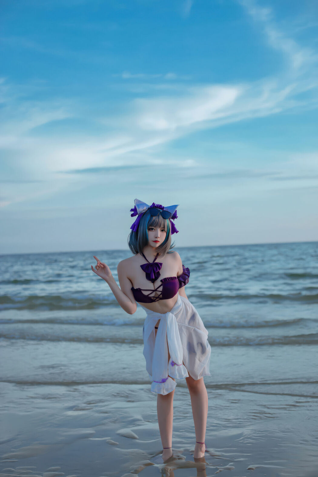 Coser@二佐Nisa – 碧蓝航线-柴郡泳装 (31P)