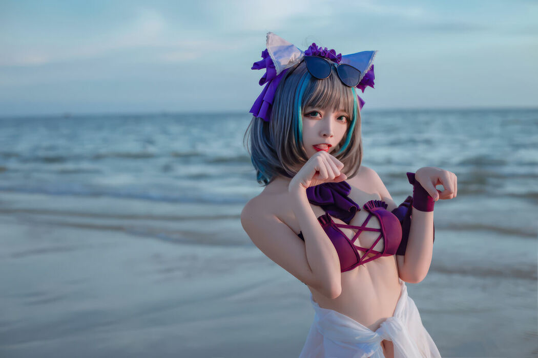 Coser@二佐Nisa – 碧蓝航线-柴郡泳装 (31P)