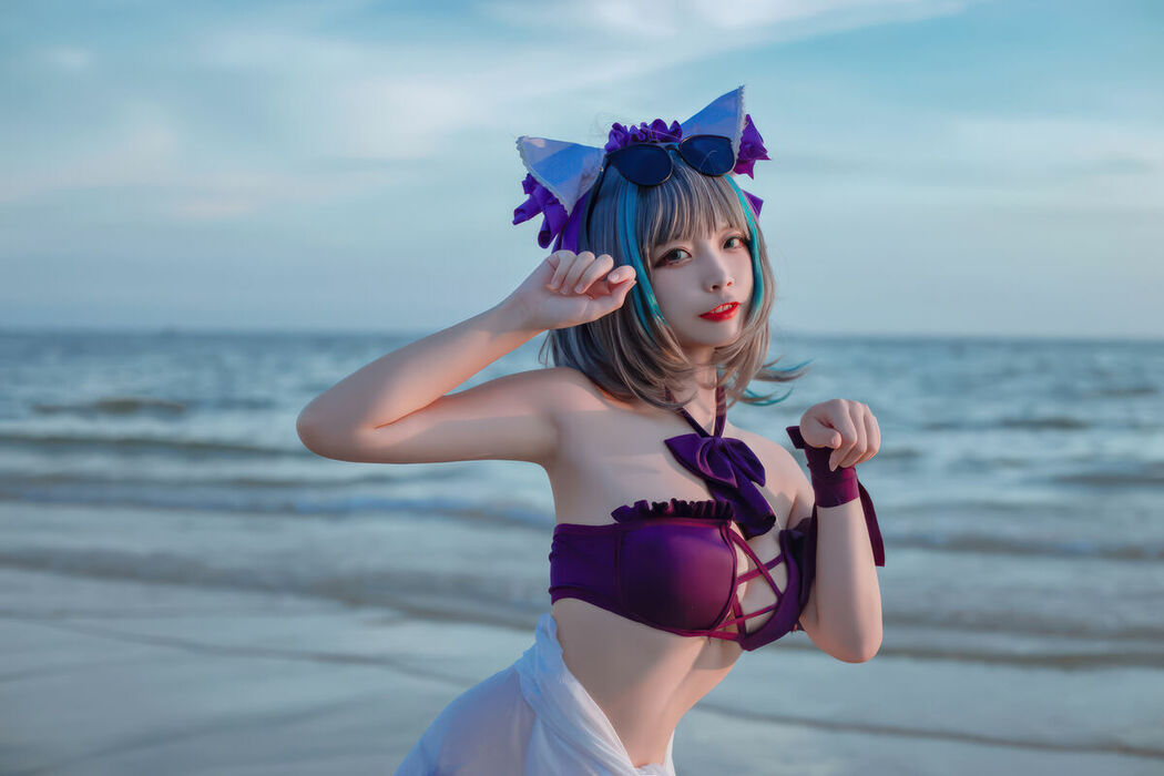 Coser@二佐Nisa – 碧蓝航线-柴郡泳装 (31P)