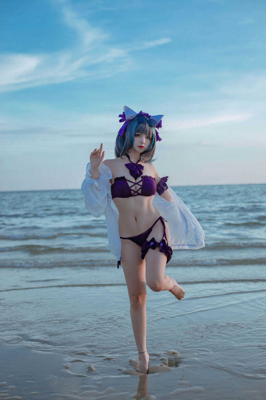 Coser@二佐Nisa – 碧蓝航线-柴郡泳装 (31P)