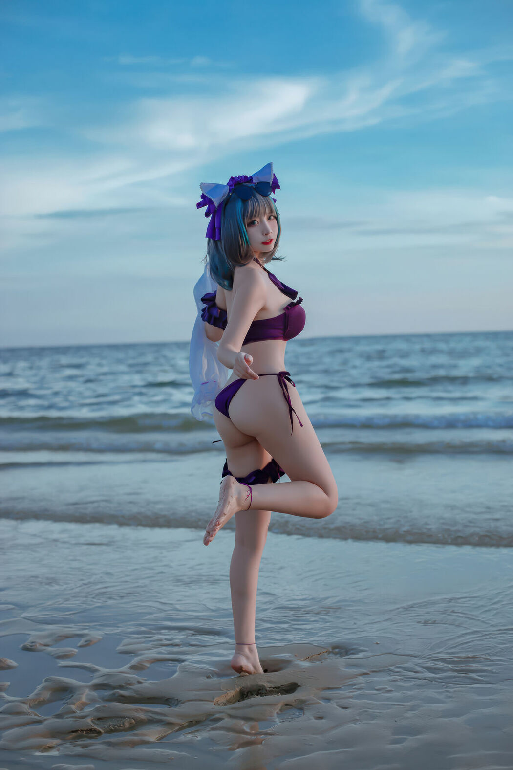 Coser@二佐Nisa – 碧蓝航线-柴郡泳装 (31P)