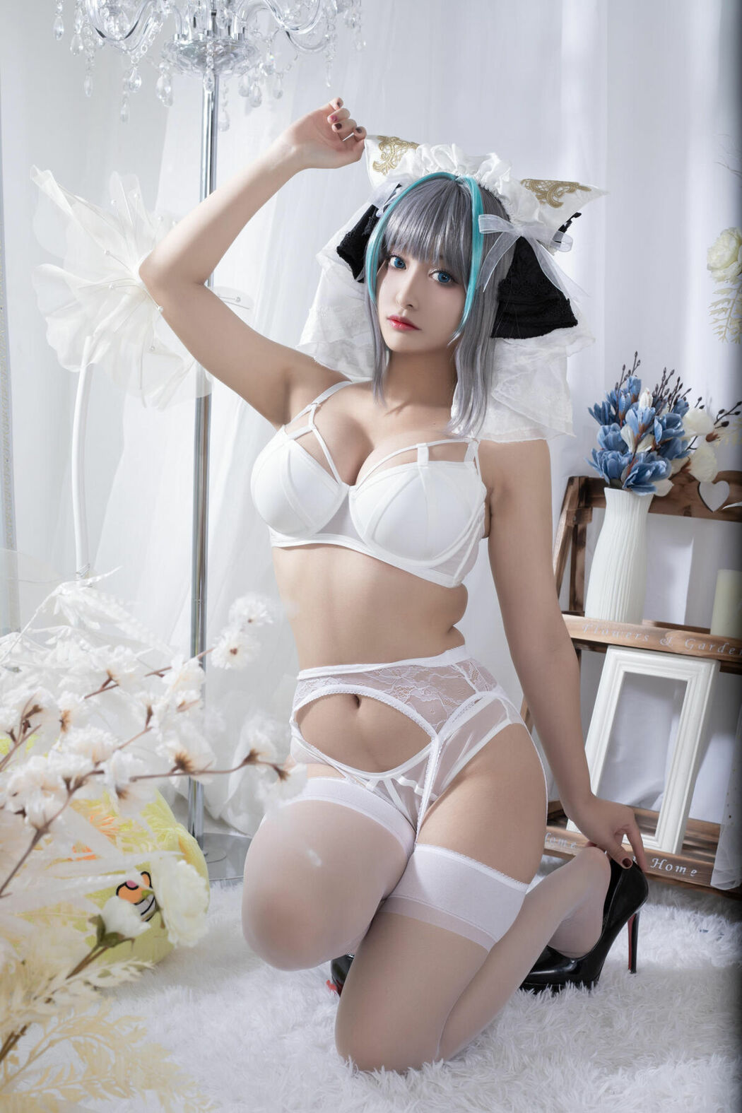 Coser@洛璃LoLiSAMA – 柴郡同人内衣 (67P)