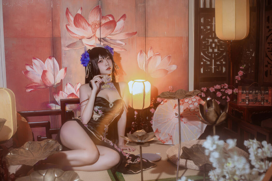 Coser@二佐Nisa – 碧蓝航线-比叡鲟旗袍 (25P)