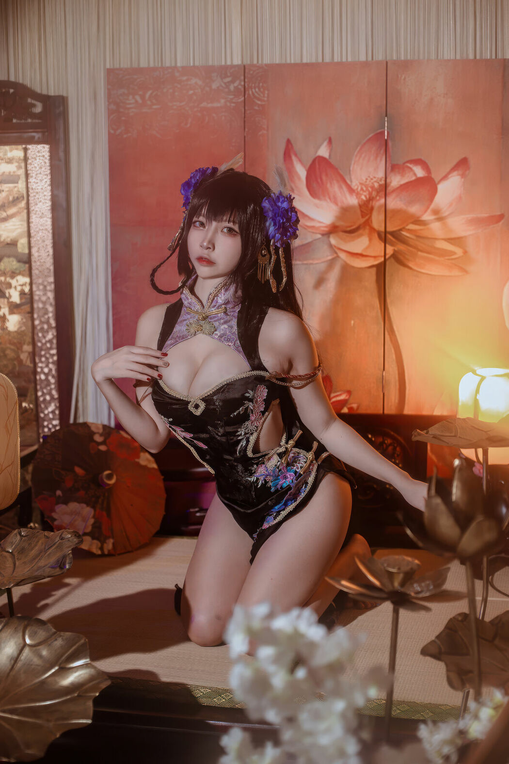 Coser@二佐Nisa – 碧蓝航线-比叡鲟旗袍 (25P)