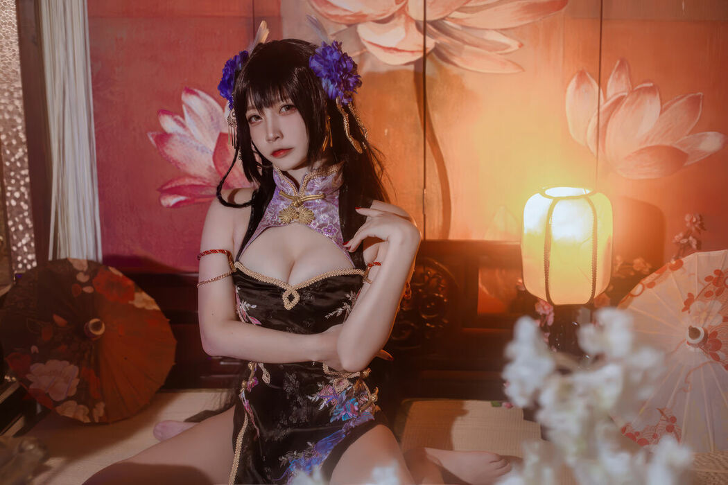 Coser@二佐Nisa – 碧蓝航线-比叡鲟旗袍 (25P)