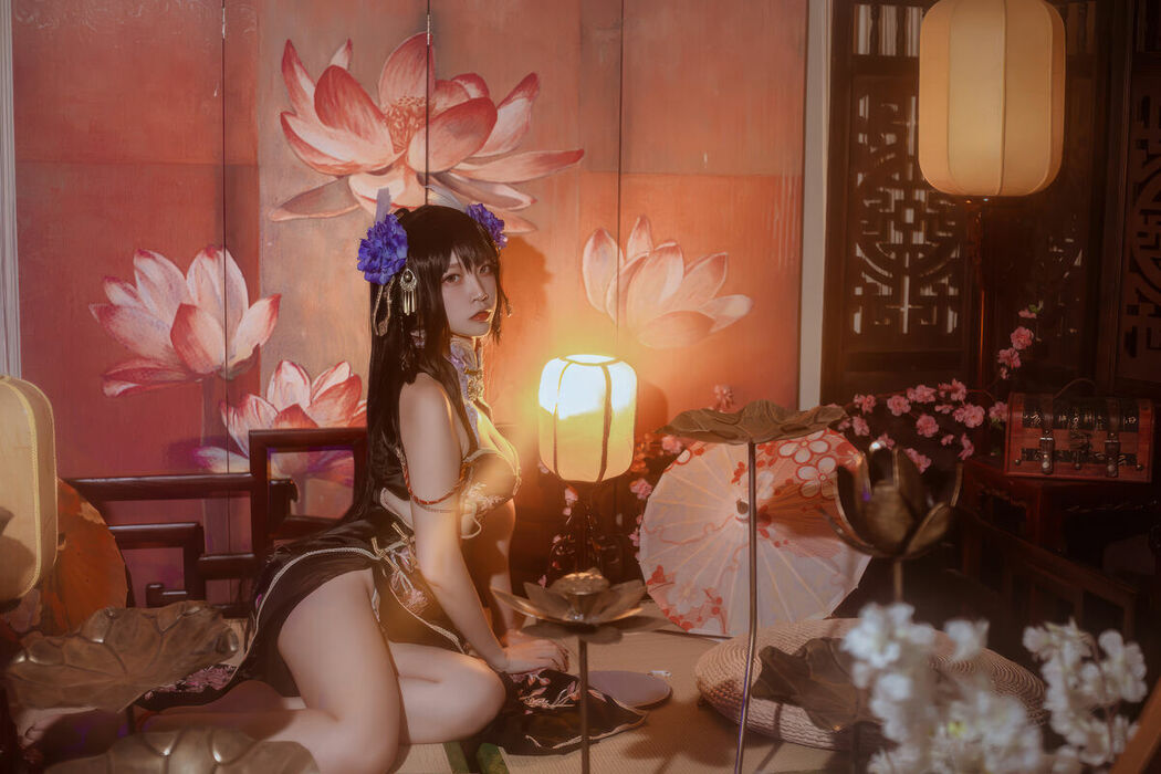 Coser@二佐Nisa – 碧蓝航线-比叡鲟旗袍 (25P)
