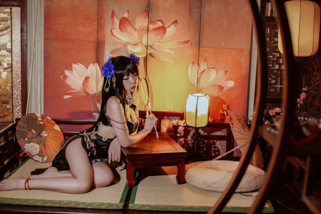 Coser@二佐Nisa – 碧蓝航线-比叡鲟旗袍 (25P)