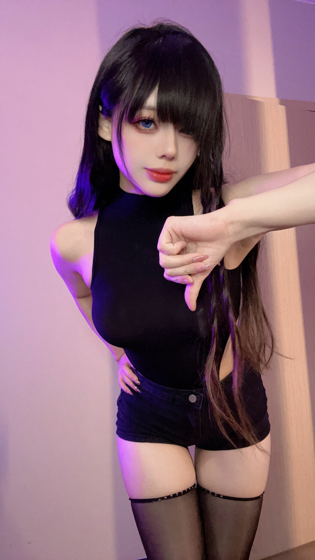 Coser@九言 – 黑丝紧身衣 (23P – 6V)