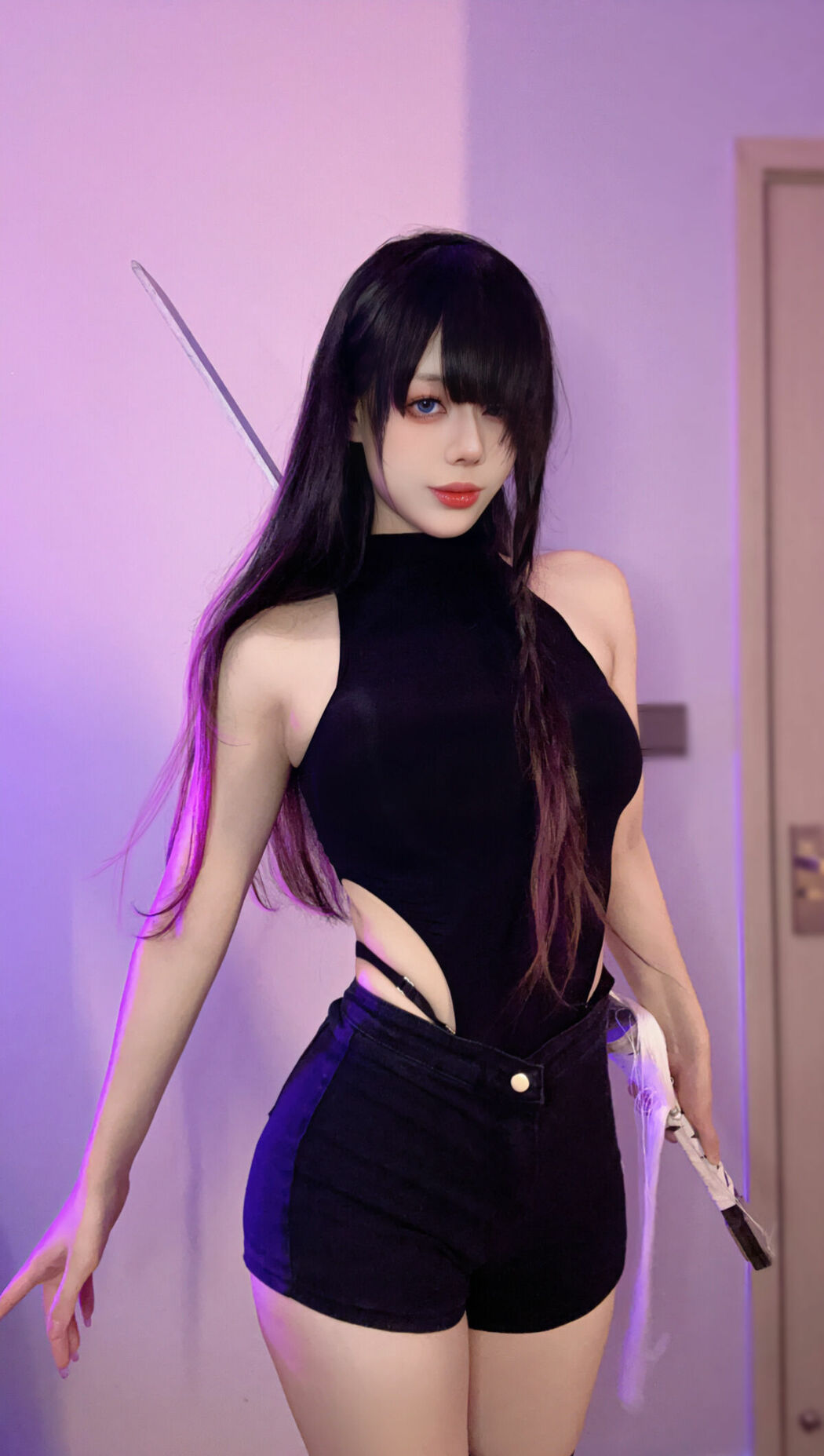 Coser@九言 – 黑丝紧身衣 (23P – 6V)